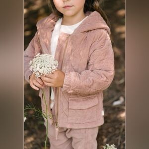 Pehr Corduroy Quilted Kids Jacket in Pink